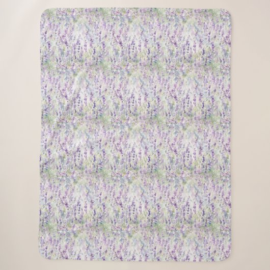 Hübsche romantische violette Blumen Sherpadecke (Vorderseite)