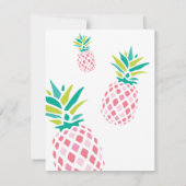 Hübsche rosa Ananas danken Ihnen Mitteilungskarten (Rückseite)