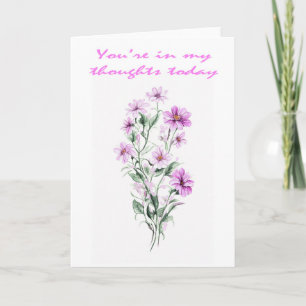 Hübsche rosa Anemonen, die an dich denken Karte