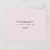 Hübsche rosa Anemonen werden Sie mein Jr. Bridesma Einladungspostkarte (Rückseite)