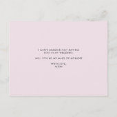 Hübsche rosa Anemonen werden Sie meine Trauzeugin Einladungspostkarte (Rückseite)