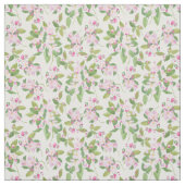 Hübsche rosa Apple-Blüte auf weißem Hintergrund Stoff (Muster)