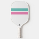 Hübsche rosa Aqua Racing Streifen Weiß Hintergrund Pickleball Schläger (Rückseite)