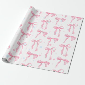 hübsche, rosa Aquarellbogen mit Balletcore Geschenkpapier