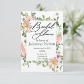 Hübsche Rosa Aquarelleinladung Einladung (Stehend Vorderseite)