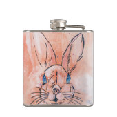 Hübsche Rosa Aquarellfarbe Handfarbe Flachmann (Rückseite)