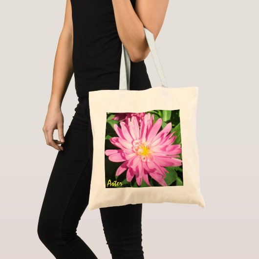Hübsche rosa Aster-Tasche Tragetasche (Vorderseite (Produkt))