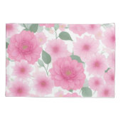 Hübsche rosa ästhetische Blume Serene Floral Charm Kissenbezug (Rückseite-Links)