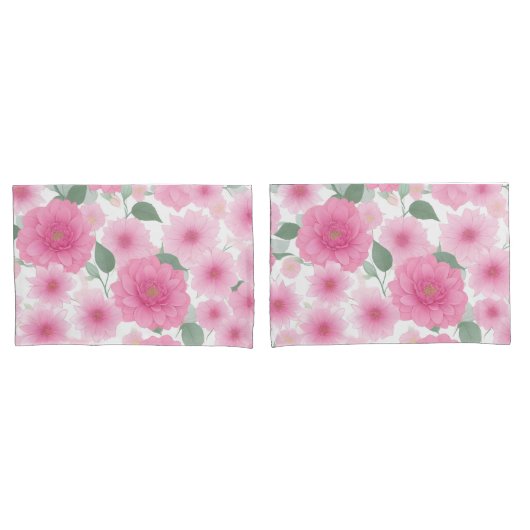 Hübsche rosa ästhetische Blume Serene Floral Charm Kissenbezug (Vorderseite-Set)