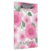 Hübsche rosa ästhetische Blume Serene Floral Charm Klemmbrett (Rechts)