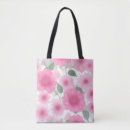 Hübsche rosa ästhetische Blume Serene Floral Charm Tasche (Vorderseite)