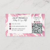 Hübsche rosa Augen mit Lashes Makeup Artist Visitenkarte (Rückseite)