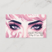 Hübsche rosa Augen mit Lashes Makeup Artist Visitenkarte (Vorderseite)