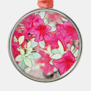 hübsche rosa Azalea Blume. Blumengarten-Pflanze Silbernes Ornament