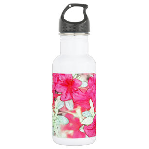 hübsche rosa Azaleenblüten. Florale Gartenpflanze Trinkflasche