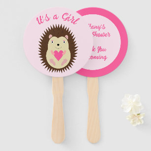 Hübsche rosa Baby-Mädchen-Igel-Baby-Party Fächer