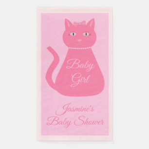 Hübsche rosa Baby-Mädchen-Katze, individuelle Baby Serviette