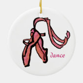 Hübsche rosa Ballett-Pantoffel Keramikornament (Hinten)