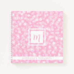 Hübsche rosa Blasen Monogramm Quadrat Notizblock