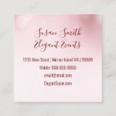 Hübsche Rosa Bläserschrift Weibliche Kirschblüten Quadratische Visitenkarte (Rückseite)