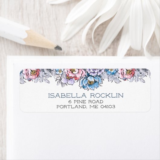 Hübsche Rosa, Blau und Lila Blüten (Insitu)