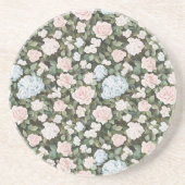 Hübsche rosa blaue Blumen Getränkeuntersetzer (Vorne)