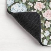 Hübsche rosa blaue Blumen Mousepad (Ecke)