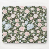 Hübsche rosa blaue Blumen Mousepad (Vorne)