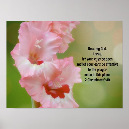 Hübsche rosa Blume Bibel Verse Gebet Kunst Plakat (Vorne)