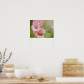 Hübsche rosa Blume Bibel Verse Gebet Kunst Plakat (Küche)