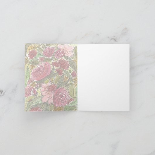 Hübsche rosa Blume Blankokarte Karte (Innenseite)