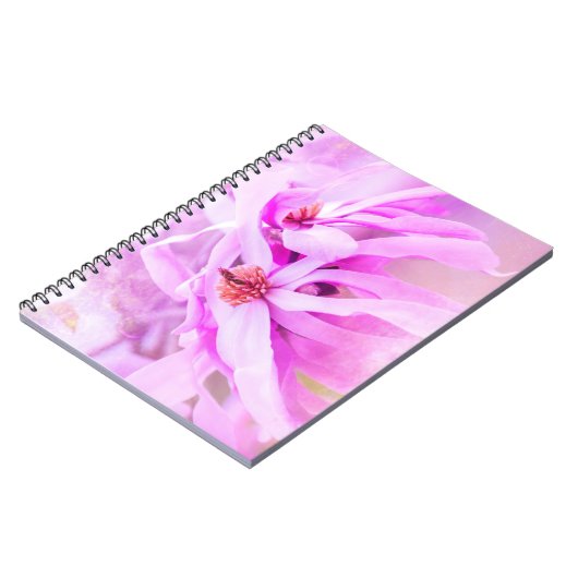 Hübsche rosa Blume blüht Notizblock (Linke Seite)