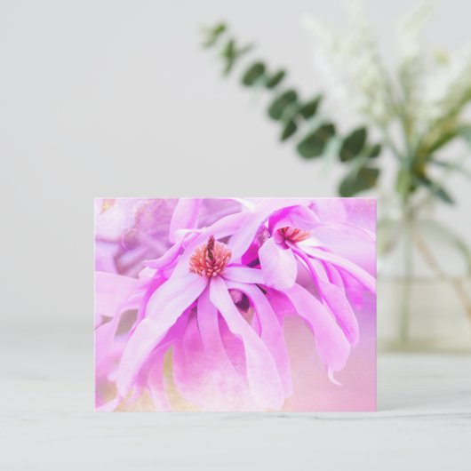 Hübsche rosa Blume blüht Postkarte (Stehend Vorderseite)