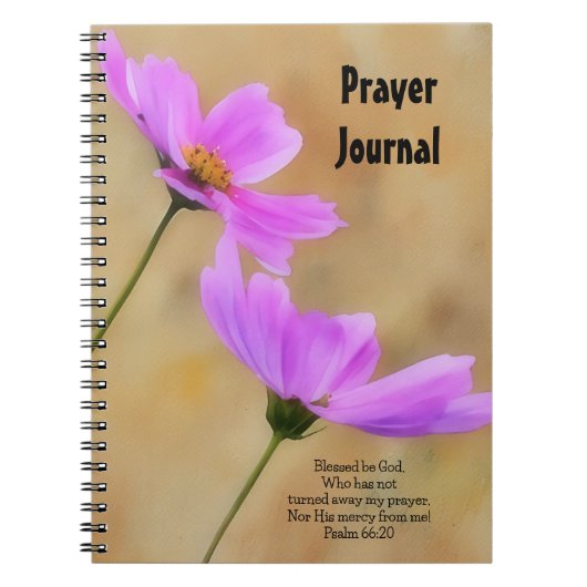 Hübsche rosa Blume Blumengebet-Journal Notizblock (Vorderseite)