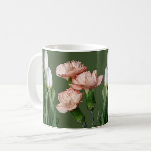 Hübsche Rosa Blume, Blüte Kaffeetasse (Vorderseite Links)
