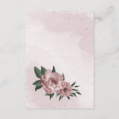 hübsche rosa Blume botanische Hochzeit Begleitkarte (Rückseite)