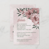 hübsche rosa Blume botanische Hochzeit Begleitkarte (Vorne/Hinten)