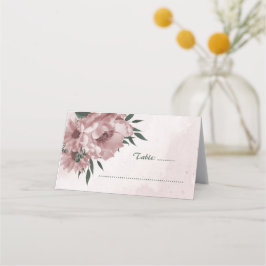 hübsche rosa Blume botanische Hochzeit Platzkarte
