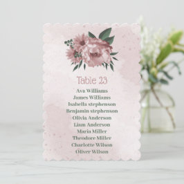 hübsche rosa Blume botanische Sitzkarte Einladung