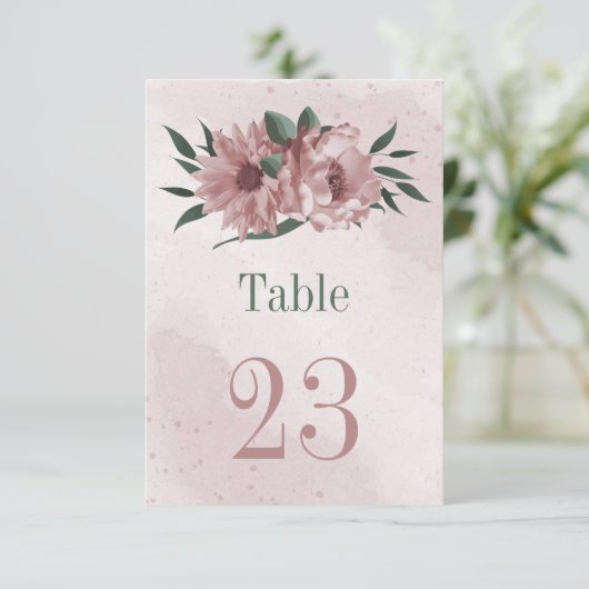 hübsche rosa Blume botanische Tischnummer (Stehend Vorderseite)
