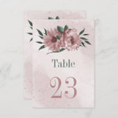 hübsche rosa Blume botanische Tischnummer (Vorne/Hinten)
