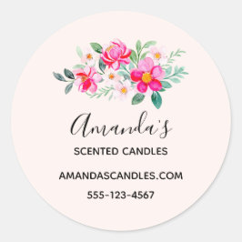 Hübsche rosa Blume Bouquet Business Runder Aufkleber