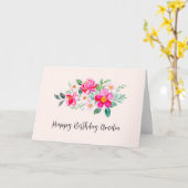 Hübsche rosa Blume Bouquet Geburtstag Karte (Gelbe Blume)