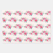 Hübsche rosa Blume Bouquet Geschenkpapier Set (Vorderseite)
