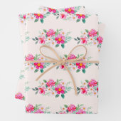 Hübsche rosa Blume Bouquet Geschenkpapier Set (Beispiel)