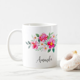 Hübsche rosa Blume Bouquet Kaffeetasse