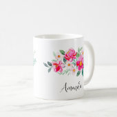 Hübsche rosa Blume Bouquet Kaffeetasse (VorderseiteRechts)