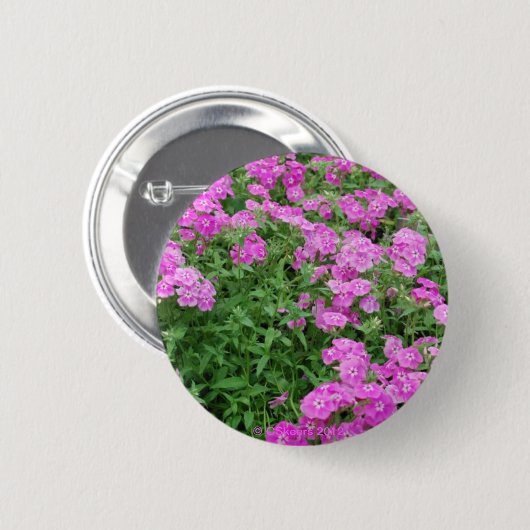 Hübsche rosa Blume Button (Vorne & Hinten)