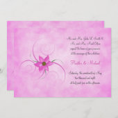 Hübsche Rosa Blume Einladung (Vorne/Hinten)