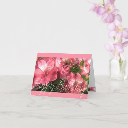 Hübsche rosa Blume Faltkarte Karte (Orchidee)